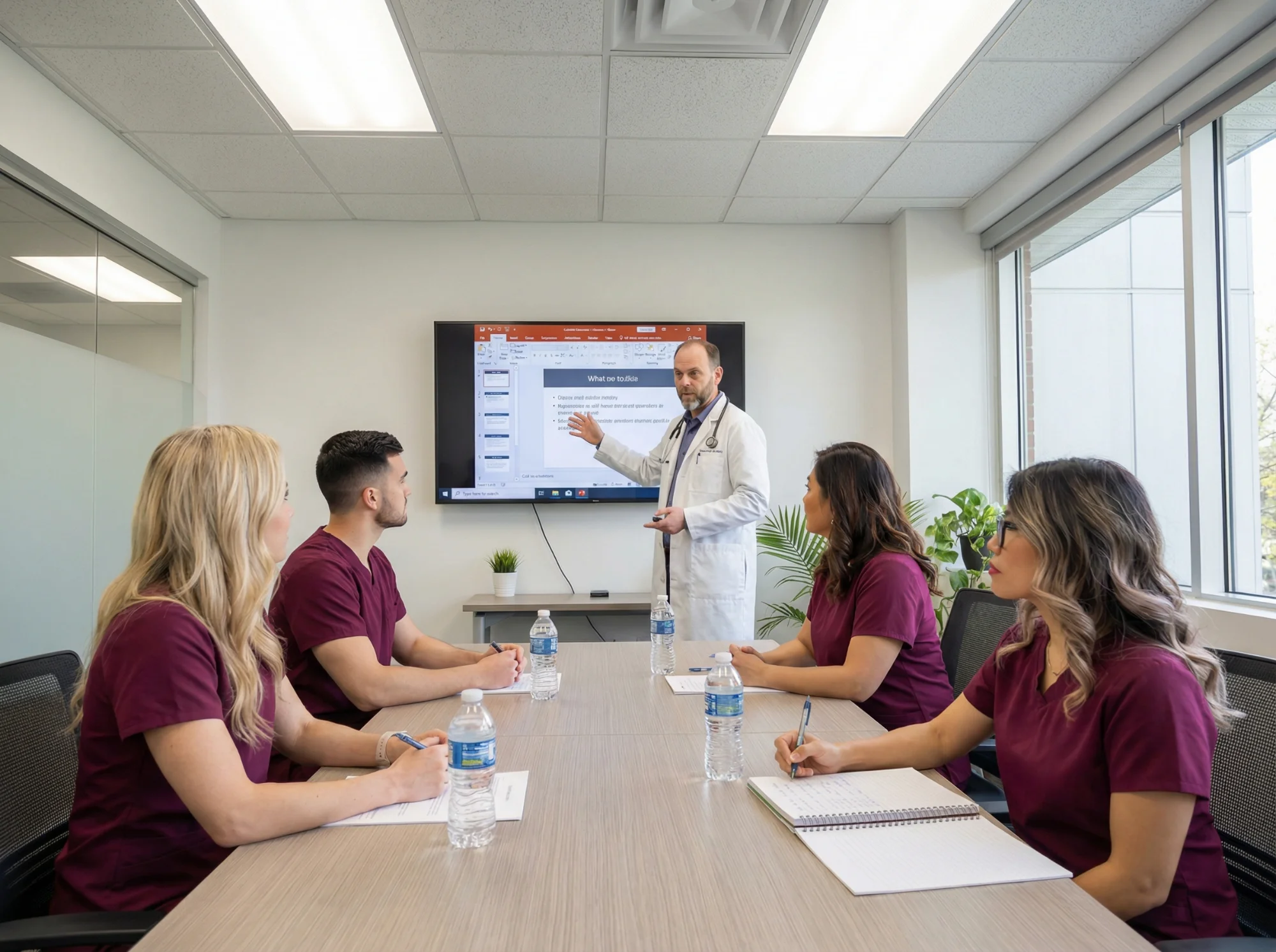 Caregivers in a professional training session